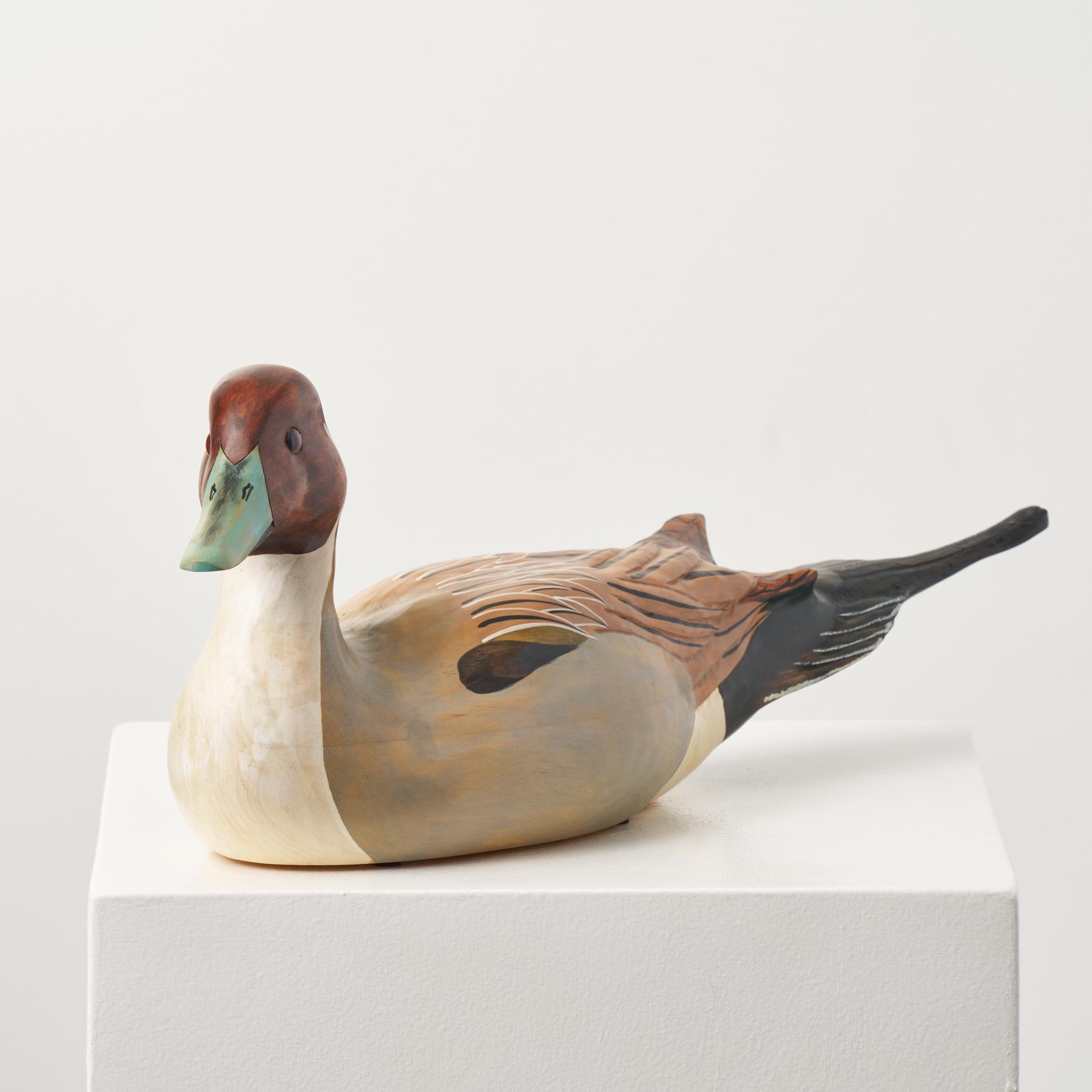Hand Carved Pintail Drake Full Size Premier Wooden Decorative Duck