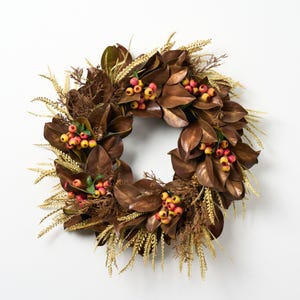 Magnolia Fields of Gold Front Door Fall Wreath Autumn Mantel Décor