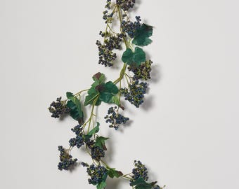 Hanging Stem Faux Blueberry Cluster Branch Spray - 57"