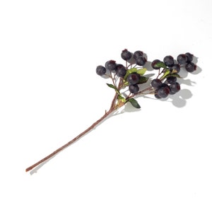 Plum Faux Botanical Goose Berry Branch Spray with Wired Stem