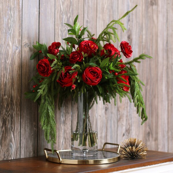 Christmas Floral Arrangements Etsy