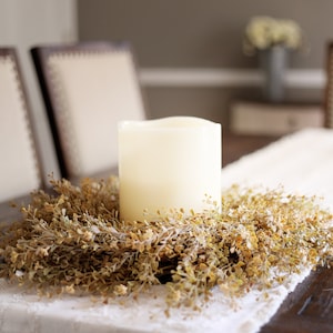 Fall Wheat Seeding Boxwood Mini Wreath or Candle Wreath Centerpiece