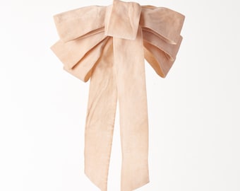 Blush Pink Velvet Lux Hand Tied Drape Loop Bow