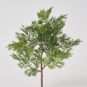 Green Juniper Branch Spray Christmas Faux Greenery Stem  - 14"
