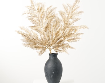 Golden Faux Botanical Bay Leaf Spray Stem - 19"