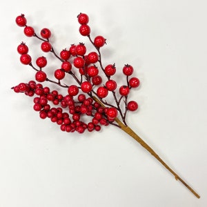 DIY Fashion Floral Art Artificial 1Pcs 5 Forks Berry Stems Berry Branches  Snow Tree Fruit Plant – the best products in the Joom Geek online store