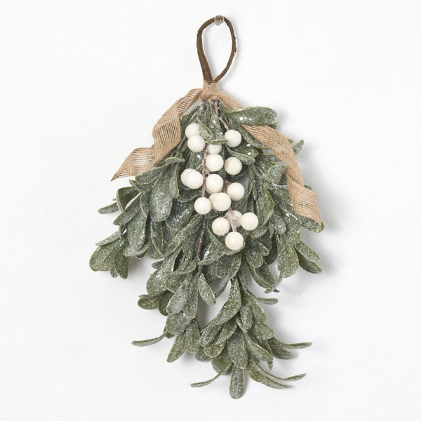 Frosty Mistletoe & White Berry Classic Christmas Swag Hanging Holiday Decor