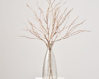 Snowy Iced Glitter Twig Bundle Faux Urlaub Zweig Stem - 40 "