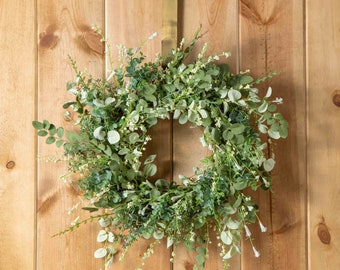 Mixed Eucalyptus, Green Ruscus Greenery All Seasons Wreath