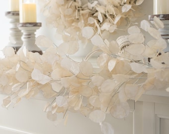 Dried Look Translucent Bleached Lunaria All Seasons Garland - Multiple Lengths Available