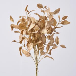 Gold Champagner glitzernde künstliche Zitronenblatt-Bündel mit 3 Stielen - 92 cm