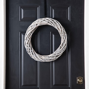 White Wash Wicker Willow Front Door Rattan Wreath Base  20&quot;