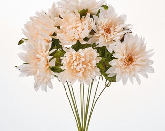 Sweet Cream Autumn Chrysanthemum Bush Bouquet - 22"
