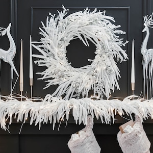 Norfolk Collection - Real Touch White Norfolk Pine Christmas Holiday Front Door Garland Table Runner