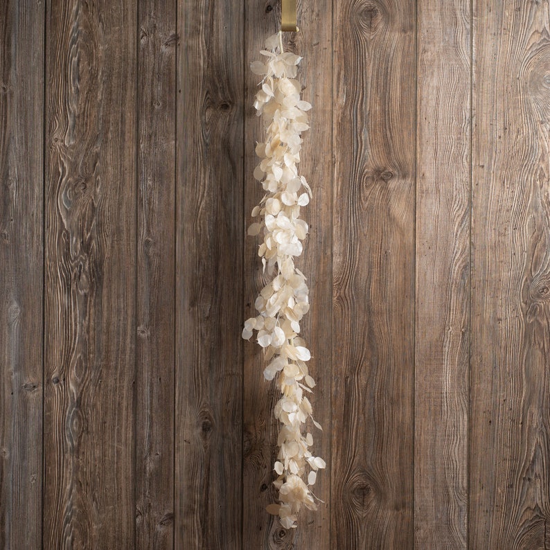 Dried Look Translucent Bleached Lunaria All Seasons Garland Multiple Lengths Available image 3