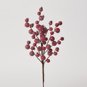 Weathered Red Crabapple Cluster Faux Berry Spray - 17&quot;