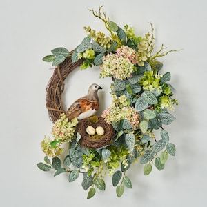 Frühling Wachtel Vogel Nest Osterkranz - Asymmetrische Blumentür Dekor