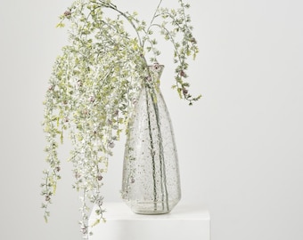Hanging Glittered Pine Branch with Mini Pinecones Holiday Faux Greenery Stem - 53"