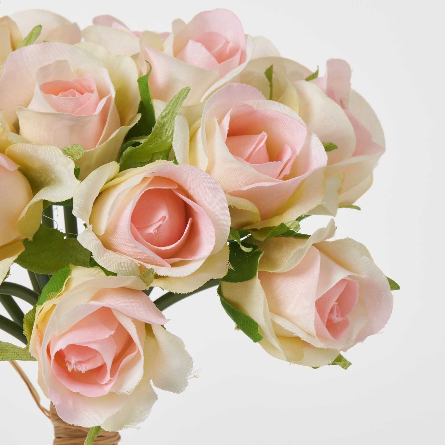 Light Pink Silk Mini Sweetheart Rose Blooms Bouquet Bundle of 15 Stems ...