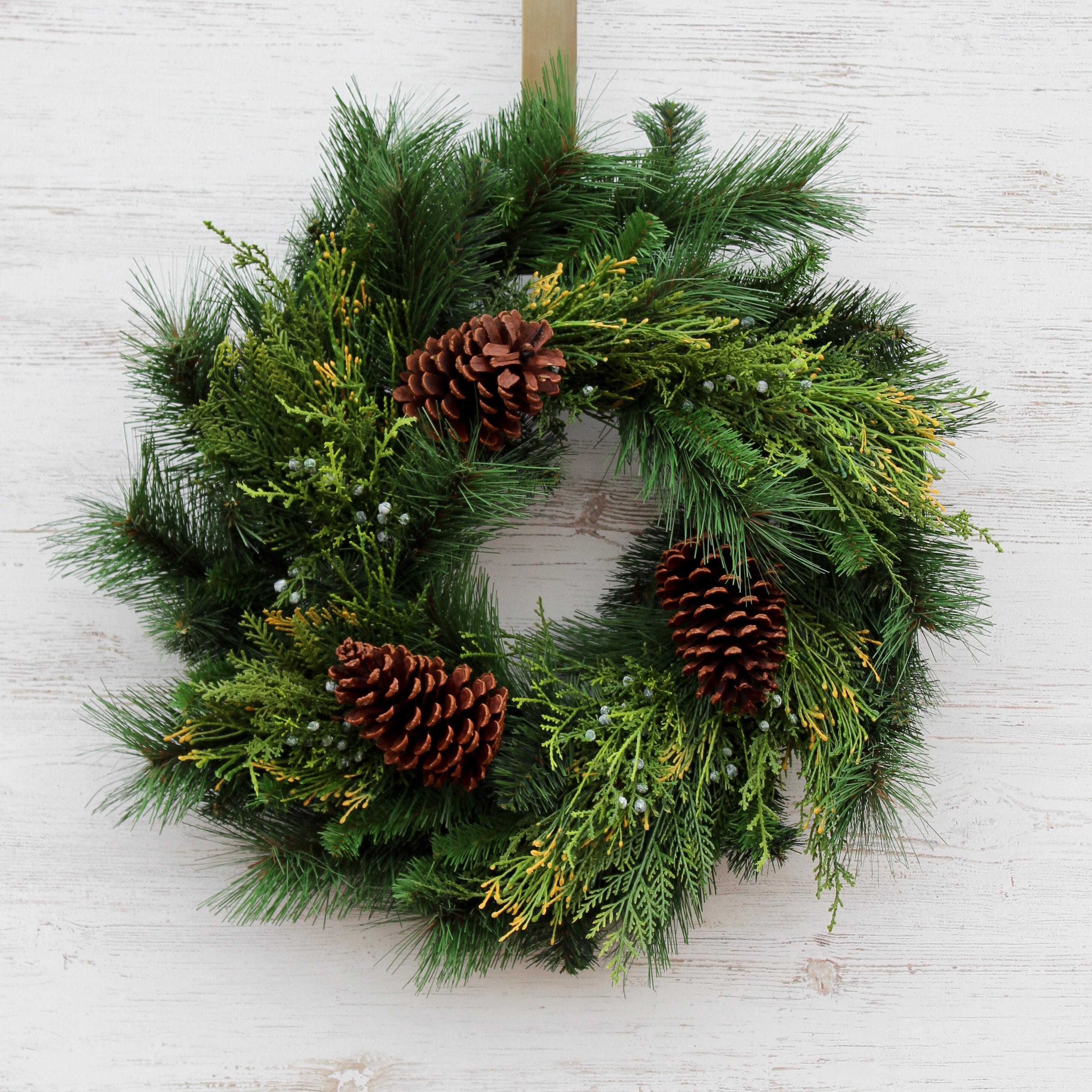 Classic Holiday Greens & Pinecone Front Door Christmas Wreath