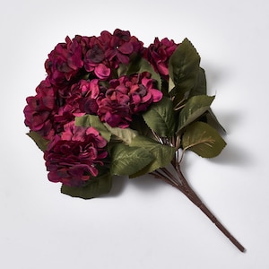 Burgunder-Pflaumen-Seide-Hortensie-Strauch-künstlicher Blumenstrauß - 21 ""