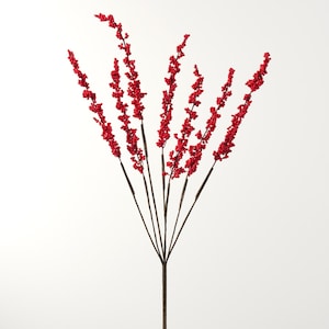 Small Red Berry Cluster Faux Branch Spray - 33&quot;