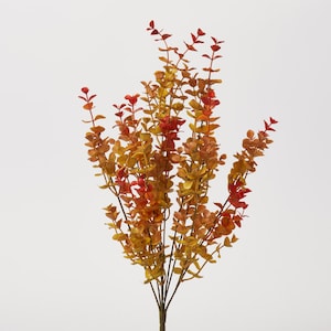 Fall Harvest Eucalyptus Bush Spray Faux Autumn Stem Bouquet - 20&quot;
