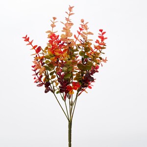 Autumnal Faux Eucalyptus Bush Faux Fall Foliage Spray - 17&quot;