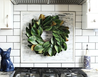 Real Touch Magnolia Leaf Mini Wreath or Candle Wreath Centerpiece