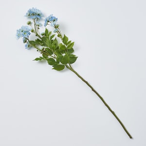 Light Blue Bloom & Bud Silk Aster Daisy Stem Branch - 33&quot;