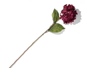 Spray per stelo di ortensia finta seta rosso vino - 28"