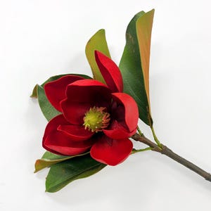 Real Touch rode kerstmagnolia met kleine bloei bloemen - 24&quot;