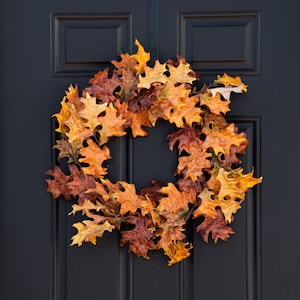 Brise d'automne - Couronne d'automne orange, jaune d'or et marron pour l'intérieur ou l'extérieur