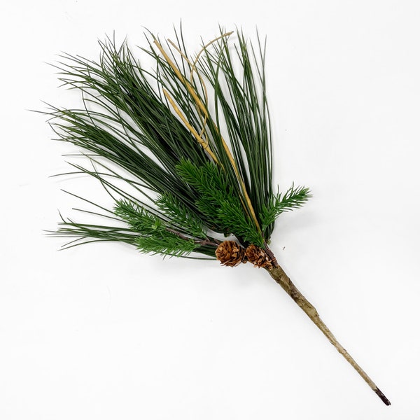 Mixed Green Long Needle & Scotch Pine Pick Spray 18.5"