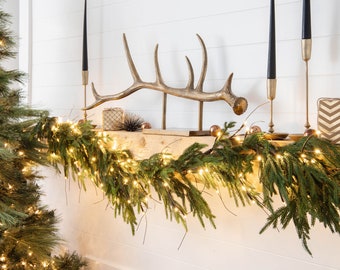 Pre-lit Norfolk Winter Christmas Mantle Garland Table Runner