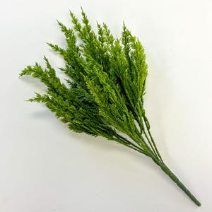 Bright Green Faux Briar Pine Bush Spray - 17&quot;