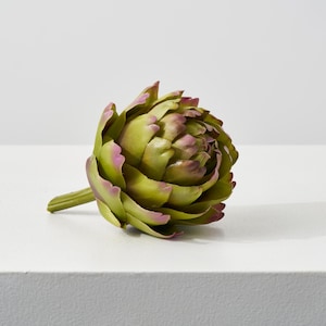 Lifelike Faux Green & Purple Artichoke Heart Everyday Bowl Filer Decorative Object