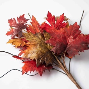Lot de fausses feuilles d'érable d'automne bordeaux - 22"
