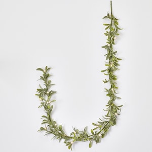 Frosty Mistletoe and White Berry Christmas Mantle Garland Table Runner Centerpiece