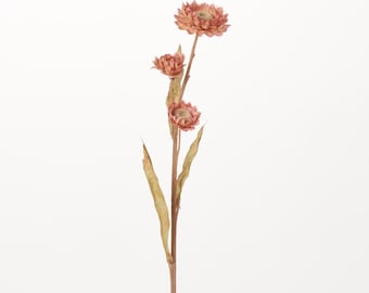 Ramo floral de caléndula de seda rosa ruborizada de un solo tallo - 61 cm
