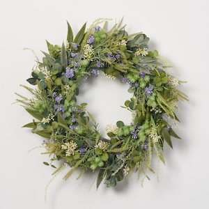 Foraged Field - Mixed Greenery & Seed Pods, Astilbe Everyday Spring Summer Front Door Wreath