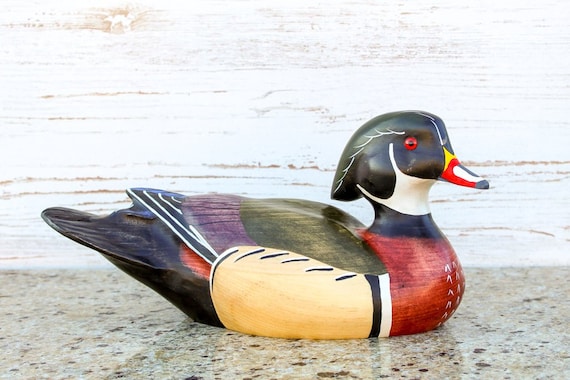 Hand Carved Wood Duck Drake Premier Full Size Duck Decoy - Etsy