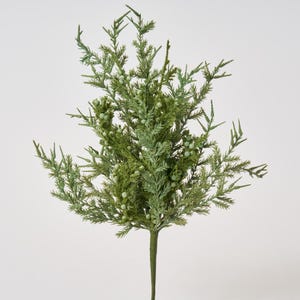 Mixed Green Juniper Foliage Faux Winter Greenery Spray - 15"
