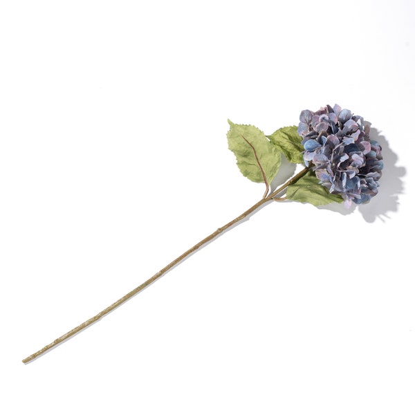 Antique Blue Silk Faux Hydrangea Stem Spray - 27"