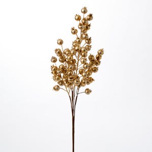 Metallic Gold Mini Pomegranate Branch Spray - 29