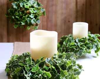 Variegated Real Touch English Ivy Mini Wreath Candle Wreath