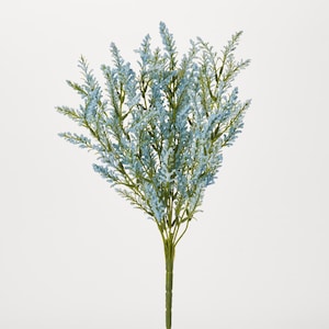 Baby Blue Faux Astilbe Bush Stem Spring Summer Foliage Bouquet - 18&quot;