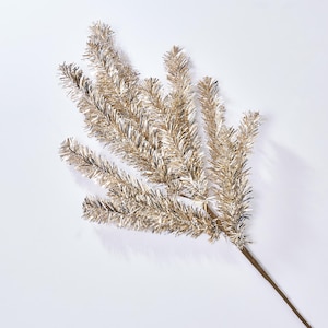 Silver & Gold Metallic Soft Touch Tinsel Glitzy Holiday Party Branch Spray - 33&quot;