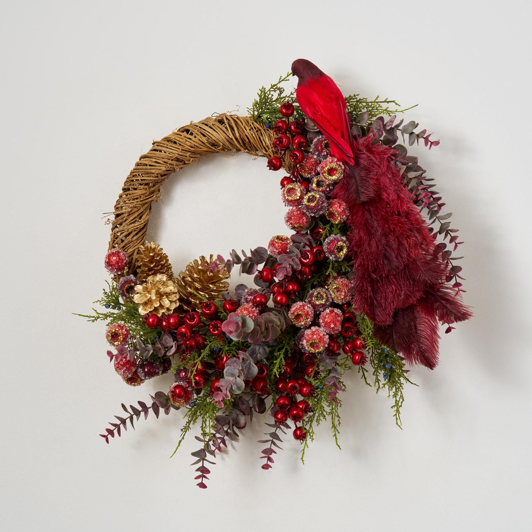 6 piccole ghirlande natalizie per armadietti da cucina, finestre, schienali con nastro, piccole ghirlande per mobili da cucina, ghirlande natalizie artificiali per decorazioni natalizie in fattoria