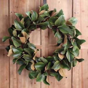 Classic Classic Real Touch Magnolia Leaf Everyday Wreath 30&quot;